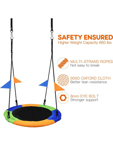 Columpio de Árbol PACEARTH 101.6 cm Multicolor 408 kg