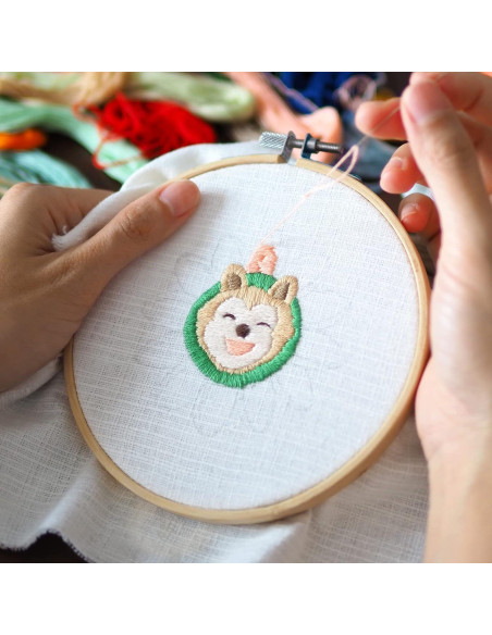 Aros de Bordado Caydo 24 Piezas 15 cm Madera Natural