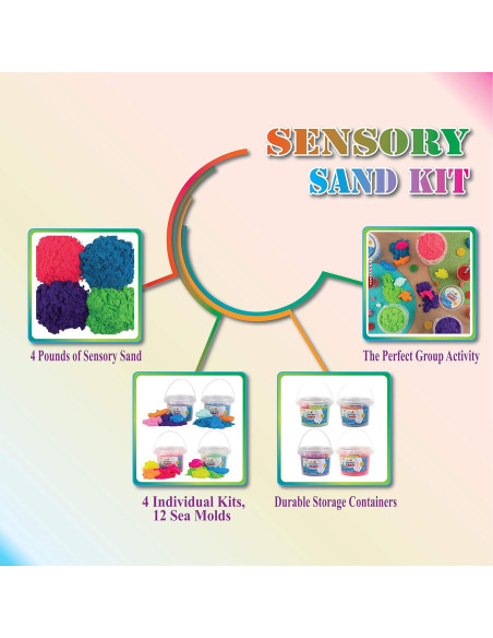 Arena Sensorial Multicolor Kriah Solutions 4 kg con Moldes de Mar