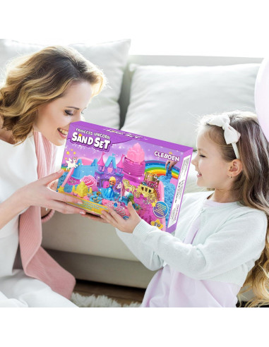 Caja Sensorial Princesa Unicornio TUZT con 0.91kg de Arena y Moldes