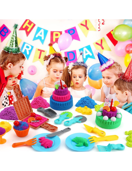 Kit de Juego Sensorial YIDESTARS - 1.81kg Arena Colorida y Moldes