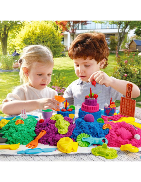 Kit de Juego Sensorial YIDESTARS - 1.81kg Arena Colorida y Moldes