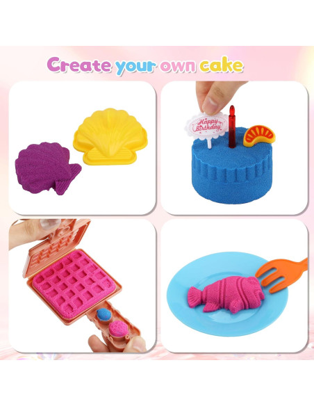 Kit de Juego Sensorial YIDESTARS - 1.81kg Arena Colorida y Moldes