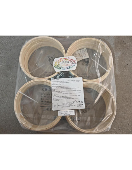 Aros de Bordado Caydo 24 Piezas 15 cm Madera Natural