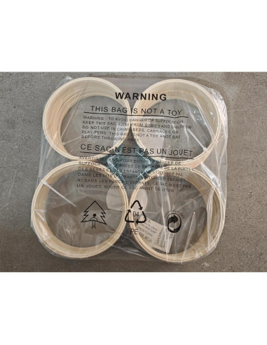 Aros de Bordado Caydo 24 Piezas 15 cm Madera Natural