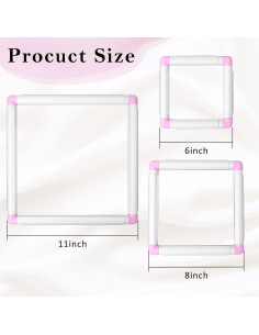 Aros de Bordado Cuadrados Pllieay - 3 Tamaños 15.2/20.3/27.9 cm 2