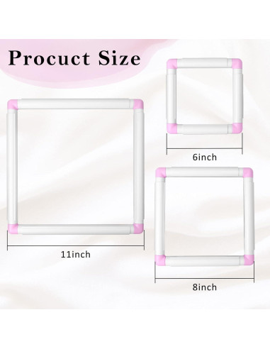 Aros de Bordado Cuadrados Pllieay - 3 Tamaños 15.2/20.3/27.9 cm