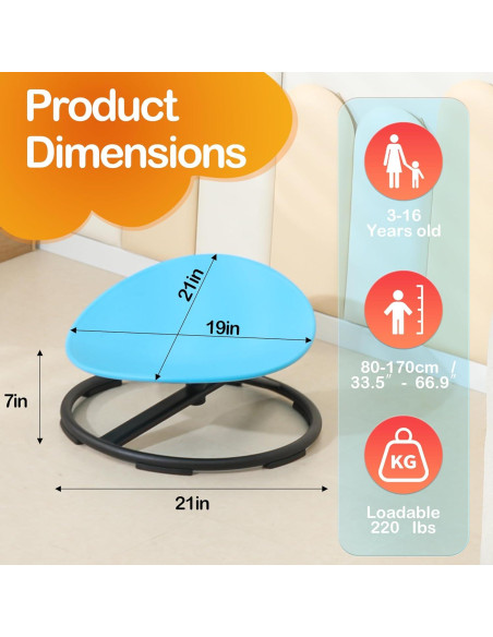 Silla Giratoria Sensorial Domaxarts Azul para Niños 3+