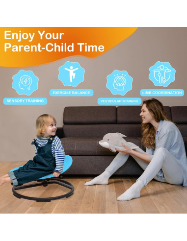 Silla Giratoria Sensorial Domaxarts Azul para Niños 3+