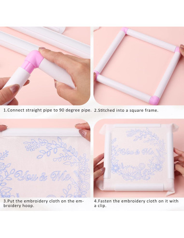 Aros de Bordado Cuadrados Pllieay - 3 Tamaños 15.2/20.3/27.9 cm