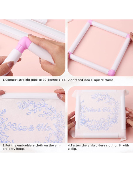 Aros de Bordado Cuadrados Pllieay - 3 Tamaños 15.2/20.3/27.9 cm