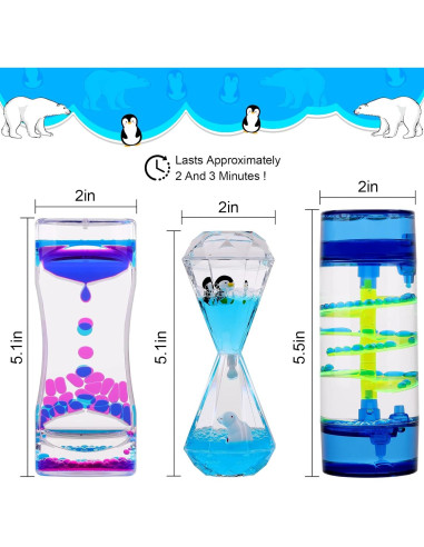 Temporizador de Burbujas Líquidas XINBAOHONG - Paquete de 3