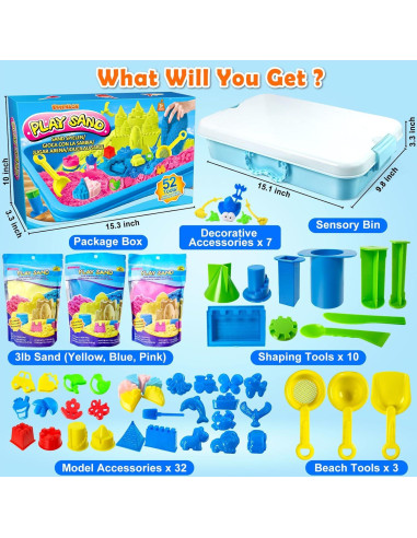 Caja Sensorial ESSENSON - Kit de Arena 52 PZS con 1.36kg