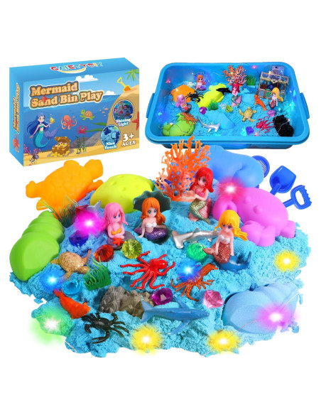 Caja Sensorial de Arena de Sirena GAIETYDIY 1kg con LED