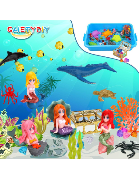 Caja Sensorial de Arena de Sirena GAIETYDIY 1kg con LED