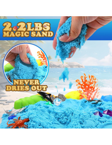 Caja Sensorial de Arena de Sirena GAIETYDIY 1kg con LED