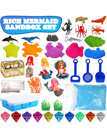 Caja Sensorial de Arena de Sirena GAIETYDIY 1kg con LED