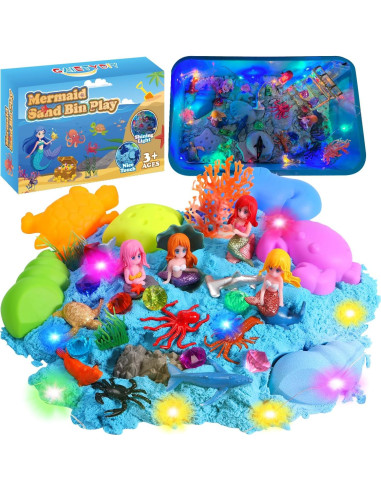 Caja Sensorial de Arena de Sirena GAIETYDIY 1kg con LED