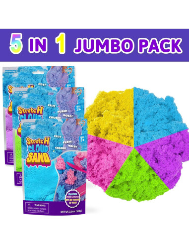 Kit de Arena Sensorial Colorida y Elástica Carolart - 5 Colores