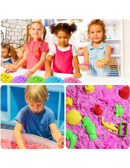Kit de Arena Sensorial Colorida y Elástica Carolart - 5 Colores