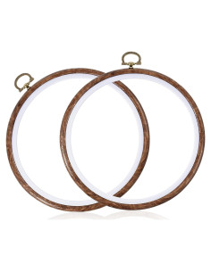Aros de Bordado Redondos JIYIN 18cm - 2 Pcs Imitación Madera