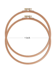 Aros de Bordado de Madera de Haya Ebherys 4 Pulgadas - 2 Pcs 2
