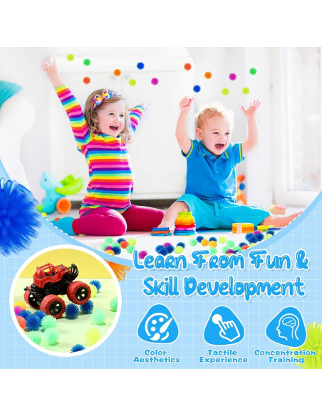 100 Pelotas Erizadas Mini Charniol 2.54 cm Multicolor