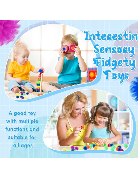 100 Pelotas Erizadas Mini Charniol 2.54 cm Multicolor