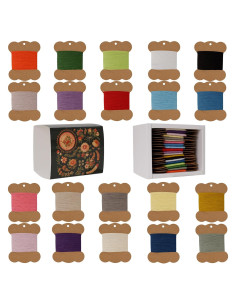 Kit de Hilo de Bordado de Lana Connimonet 20Pcs 50m Color B