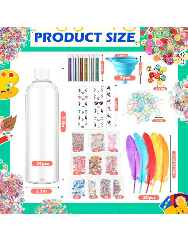 Baderke 24 Botellas Sensoriales Plásticas 400 ml con Accesorios