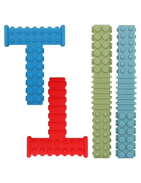 Juguetes Masticables Sensoriales Atsky - Paquete de 5 Tubos de Silicona