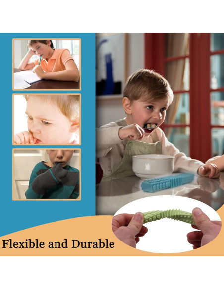 Juguetes Masticables Sensoriales Atsky - Paquete de 5 Tubos de Silicona