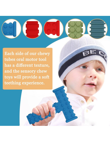 Juguetes Masticables Sensoriales Atsky - Paquete de 5 Tubos de Silicona