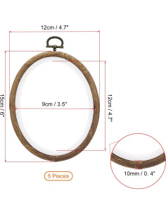 Aros de Bordado Ovalados PATIKIL 15x12cm 5 Piezas Decorativos 2