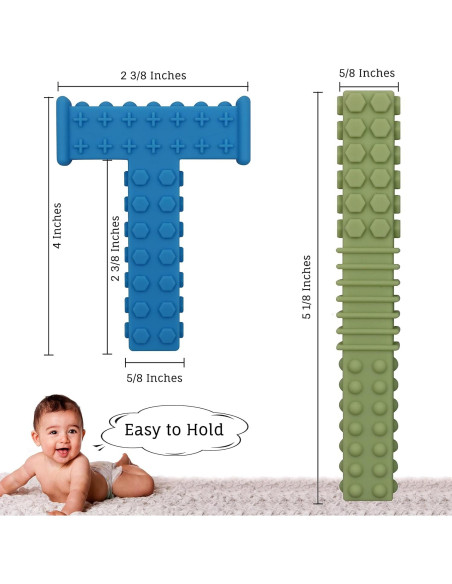 Juguetes Masticables Sensoriales Atsky - Paquete de 5 Tubos de Silicona