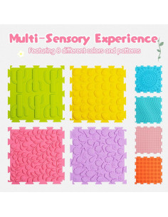 Alfombrillas Sensoriales de Silicona AKIMRABY 8 Pcs 24x24 cm 2