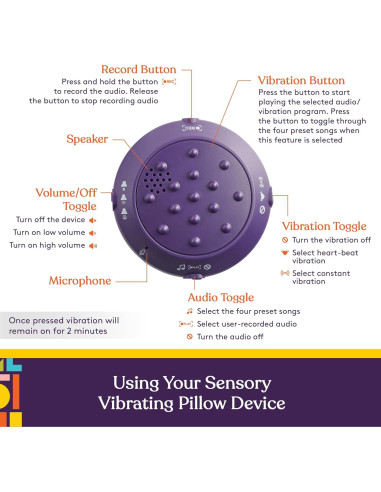 Almohada Vibrante Sensorial Suministros Especiales 30.48 cm Rosa/Amarillo