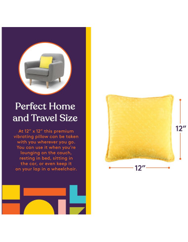 Almohada Vibrante Sensorial Suministros Especiales 30.48 cm Rosa/Amarillo