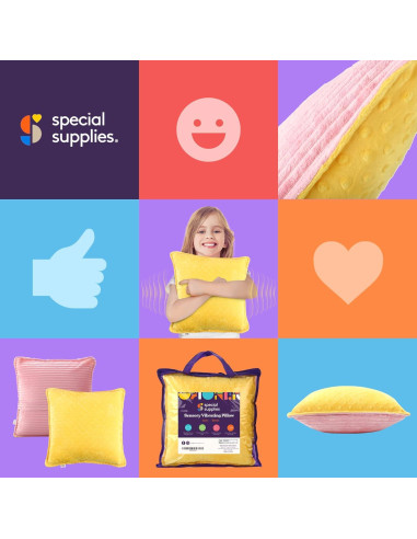 Almohada Vibrante Sensorial Suministros Especiales 30.48 cm Rosa/Amarillo