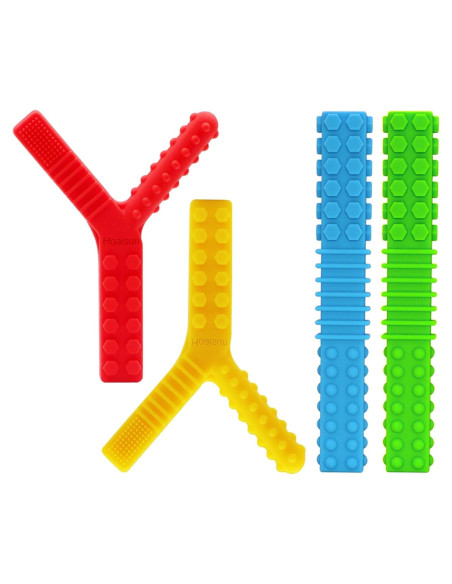 Juguetes Masticables Sensoriales para Niños Autistas - 4 Tubos de Silicona