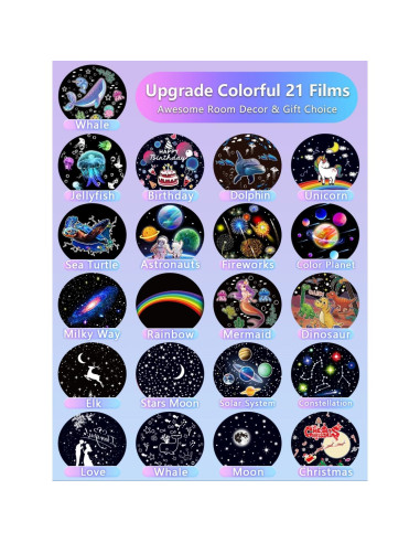 Proyector de Estrellas Luz Nocturna ET-HTXG 360 21 Películas