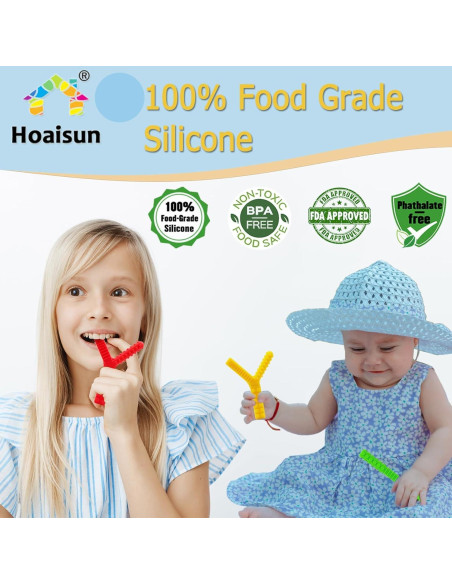 Juguetes Masticables Sensoriales para Niños Autistas - 4 Tubos de Silicona