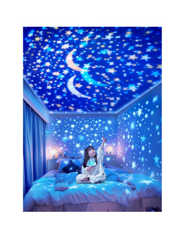 Proyector de Estrellas Luz Nocturna ET-HTXG 360 21 Películas