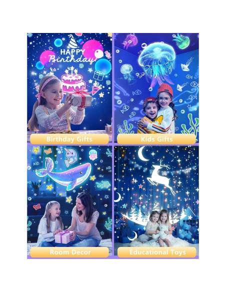 Proyector de Estrellas Luz Nocturna ET-HTXG 360 21 Películas