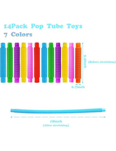 Paquete de 14 Tuberías Pop Antiestrés Rifang - Juguetes Sensoriales 2