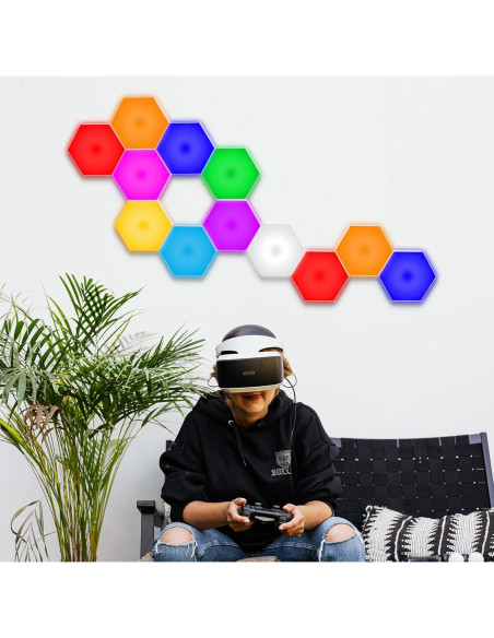 Luces LED Hexagonales Vcwtty con Control Remoto - 6 Pack RGB