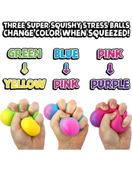 Bolas de Estrés BunMo 3pk - Juguetes Fidget Suaves para Niños