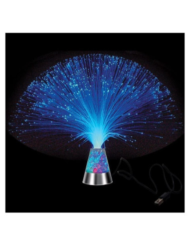 Lámpara de fibra óptica JALORDE 33 cm con base de cristales