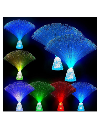 10 Piezas Lámpara de Fibra Óptica LED Patelai Multicolor 34.5 cm