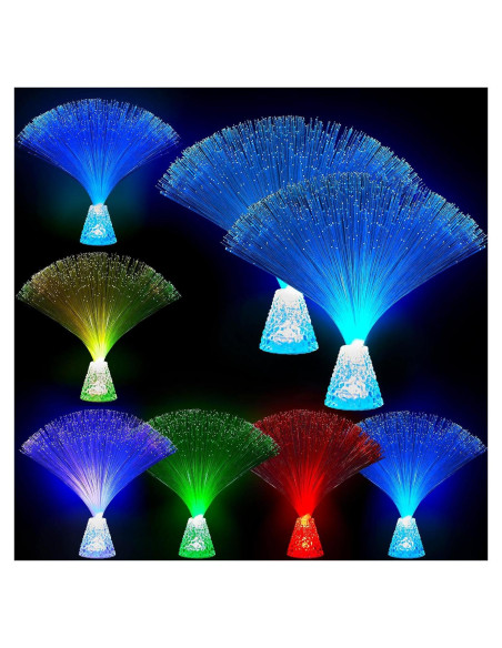 10 Piezas Lámpara de Fibra Óptica LED Patelai Multicolor 34.5 cm